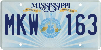 MS license plate MKW163