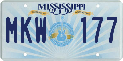 MS license plate MKW177