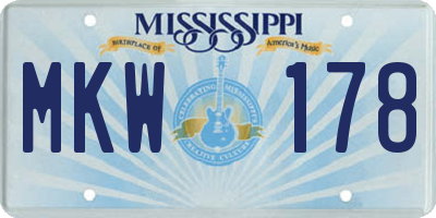 MS license plate MKW178