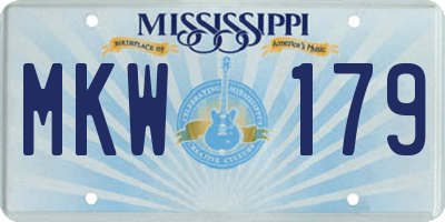 MS license plate MKW179