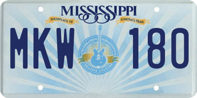 MS license plate MKW180