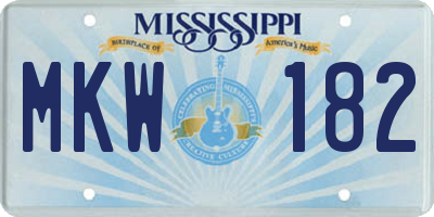 MS license plate MKW182
