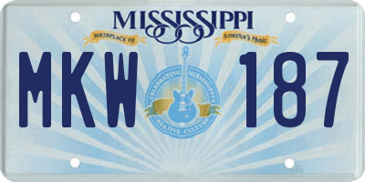 MS license plate MKW187