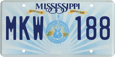 MS license plate MKW188
