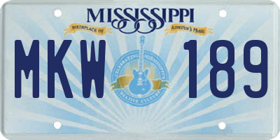 MS license plate MKW189