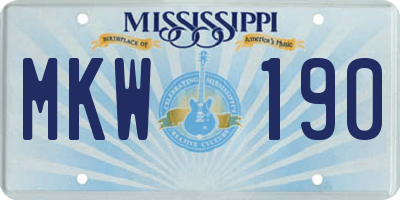 MS license plate MKW190