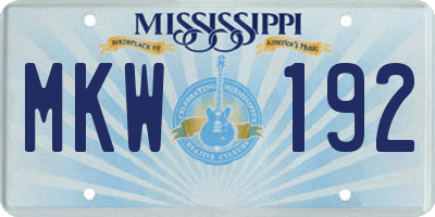 MS license plate MKW192