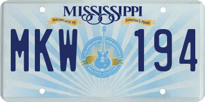 MS license plate MKW194
