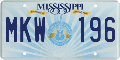MS license plate MKW196