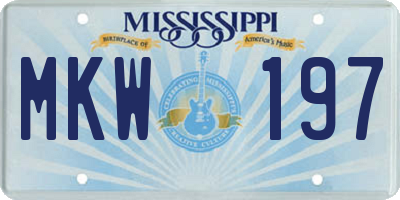 MS license plate MKW197