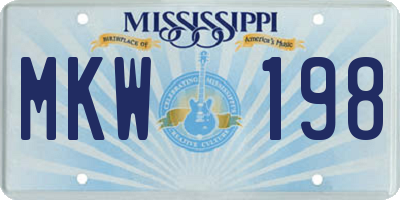 MS license plate MKW198