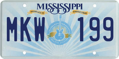 MS license plate MKW199