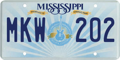 MS license plate MKW202