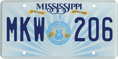 MS license plate MKW206
