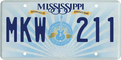 MS license plate MKW211
