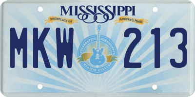 MS license plate MKW213