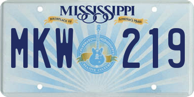 MS license plate MKW219