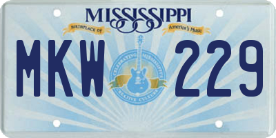 MS license plate MKW229