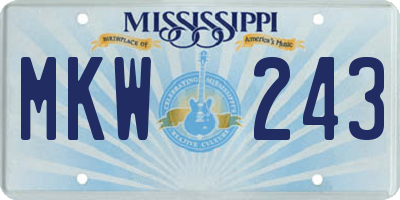 MS license plate MKW243