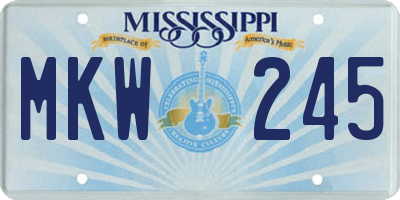 MS license plate MKW245