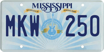 MS license plate MKW250