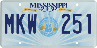 MS license plate MKW251