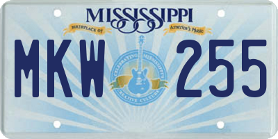 MS license plate MKW255