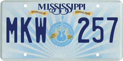 MS license plate MKW257