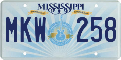 MS license plate MKW258