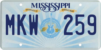 MS license plate MKW259