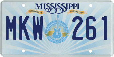 MS license plate MKW261