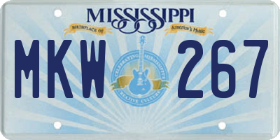 MS license plate MKW267
