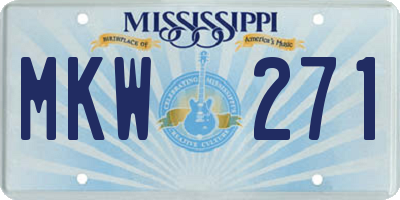 MS license plate MKW271