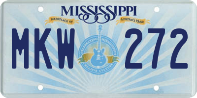 MS license plate MKW272