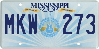 MS license plate MKW273