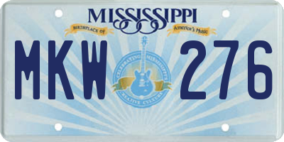 MS license plate MKW276