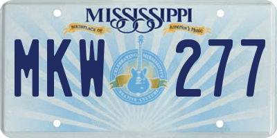 MS license plate MKW277