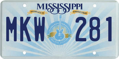 MS license plate MKW281