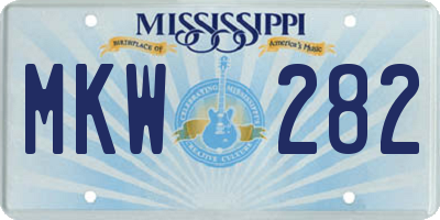 MS license plate MKW282