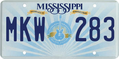 MS license plate MKW283