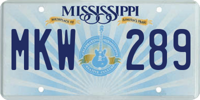 MS license plate MKW289
