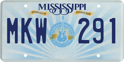 MS license plate MKW291