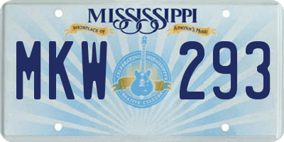 MS license plate MKW293