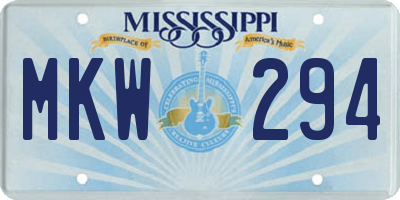 MS license plate MKW294