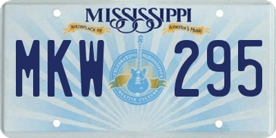 MS license plate MKW295