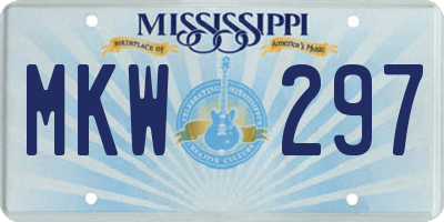 MS license plate MKW297