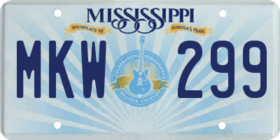 MS license plate MKW299