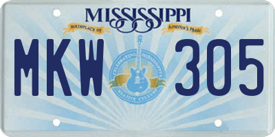 MS license plate MKW305