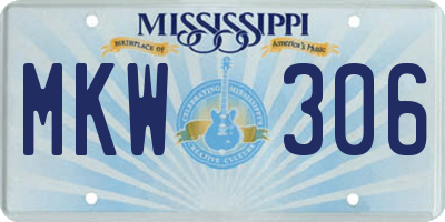 MS license plate MKW306