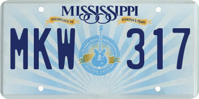 MS license plate MKW317
